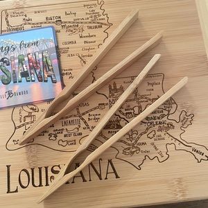 NWT Louisiana Bamboo Cheese Board with Tongs